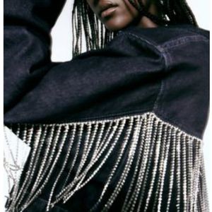 Zara Rhinestone denim jacket